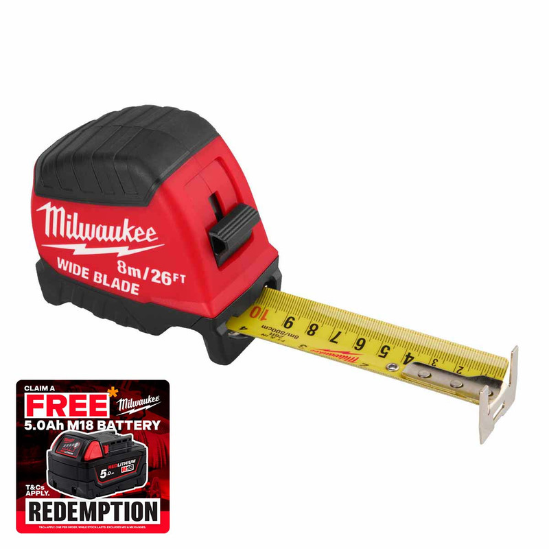 Milwaukee 4932499206 GEN II Wide Blade Tape Measure 8m/26ft