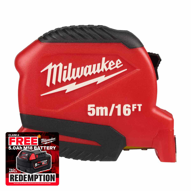 Milwaukee 4932498779 GEN II Compact Tape Measure 5m/16ft