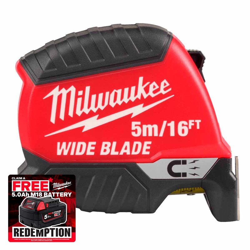 Milwaukee 4932499208 GEN II Magnetic Wide Blade Tape Measure 5m/16ft