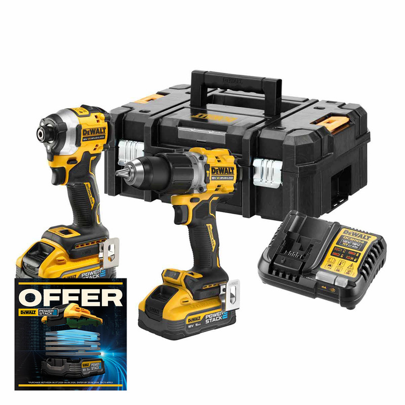 DeWalt DCK2050H2T 18V XR Brushless POWERSTACK 5.0Ah Twin Kit