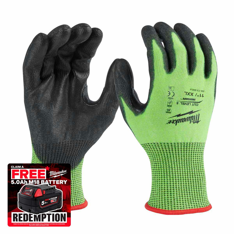 Milwaukee 4932479935 Hi-Vis Cut E Gloves (Size 11/XXL)