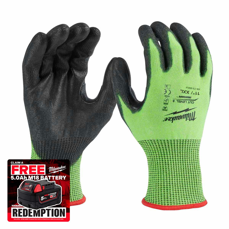 Milwaukee 4932479934 Hi-Vis Cut E Gloves (Size 10/XL)
