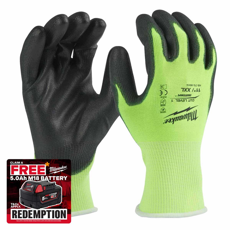Milwaukee 4932479919 Hi-Vis Cut A Gloves (Size 10/XL)
