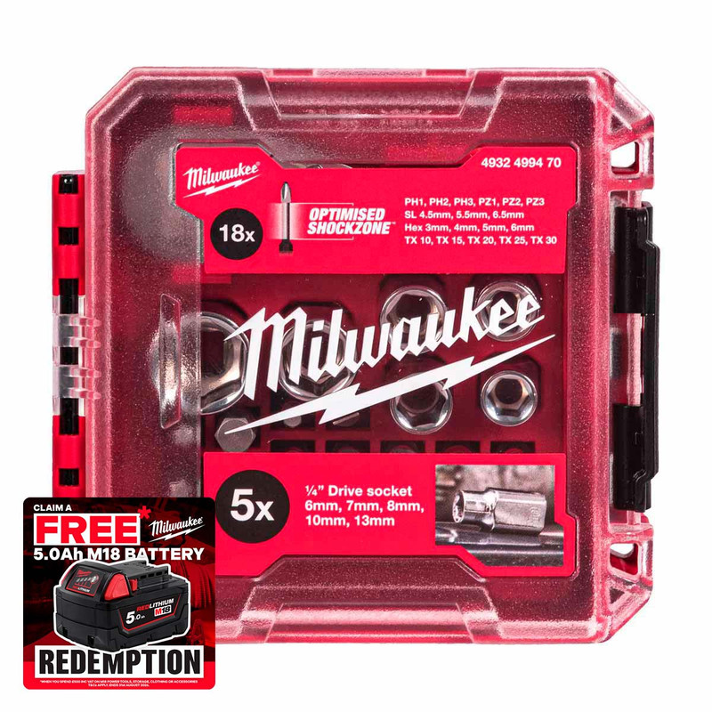 Milwaukee 4932499470 1/4" Drive Compact Ratchet Set in PACKOUT™ Box