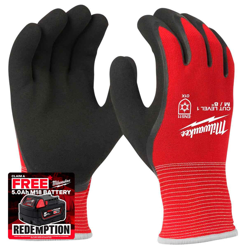 Milwaukee 4932471343 Winter Cut A Gloves (Size 8/M)