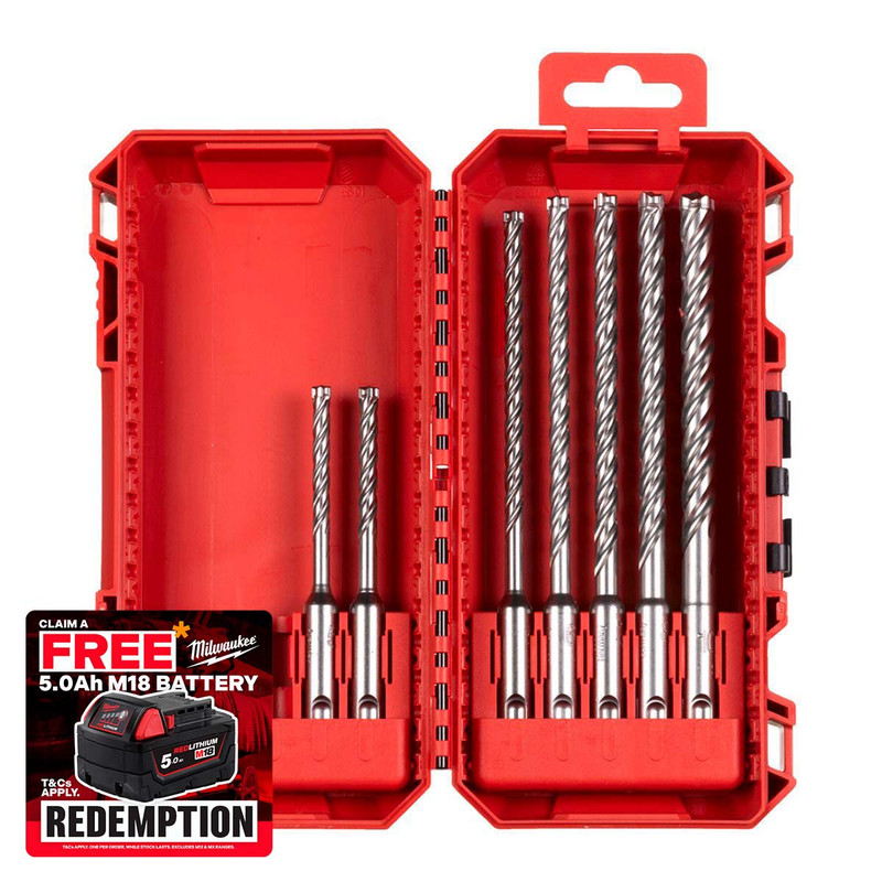 Milwaukee 4932500061 SDS-Plus Drill Bit MX4 NG Set 2 (7 Pieces)