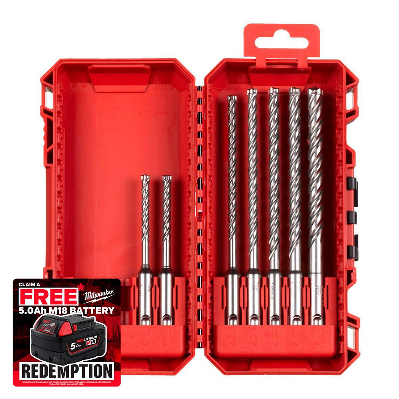 Milwaukee 4932500061 SDS-Plus Drill Bit MX4 NG Set 2 (7 Pieces)