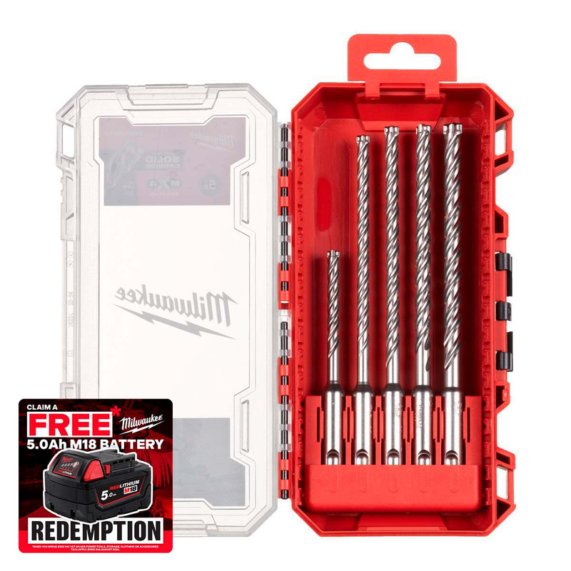 Milwaukee 4932500064 SDS-Plus Drill Bit MX4 NG Set 2 (5 Pieces)