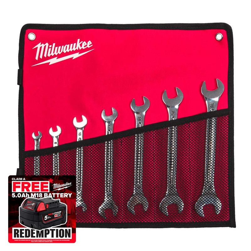 Milwaukee 4932492713 Double Open End Spanner Set (7 Pieces)