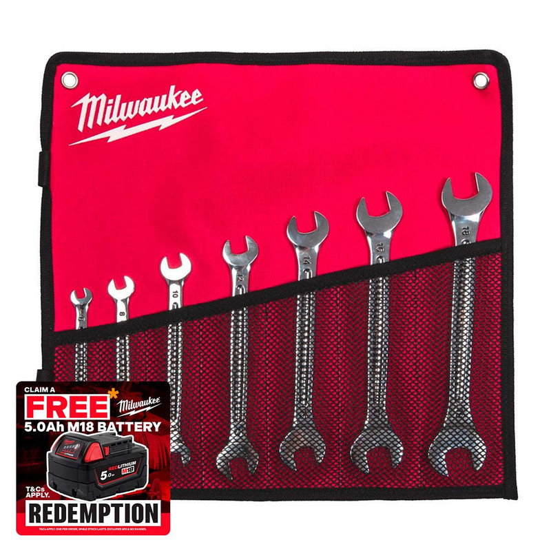Milwaukee 4932492713 Double Open End Spanner Set (7 Pieces)