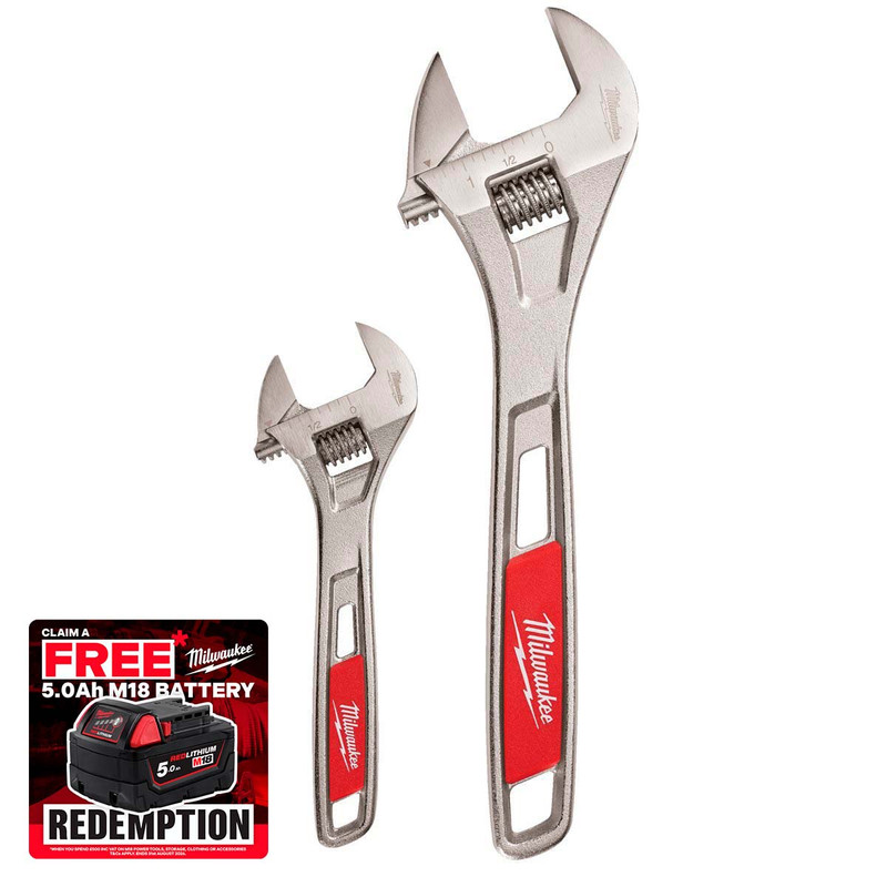 Milwaukee 4932499519 Adjustable Wrench Twin Pack (150mm & 250mm)