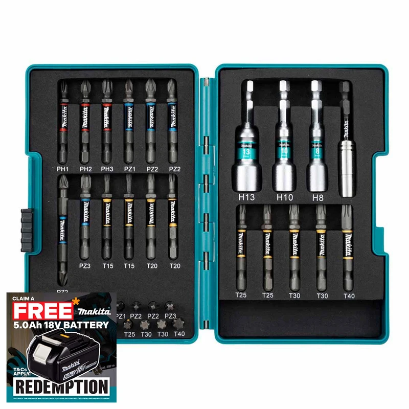 Makita E-26179 Impact Premier Torsion Bit Set (38 Pieces)
