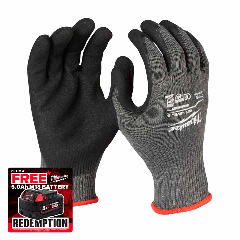 Milwaukee 4932498526 Cut E Safety Gloves (Size 9/L)
