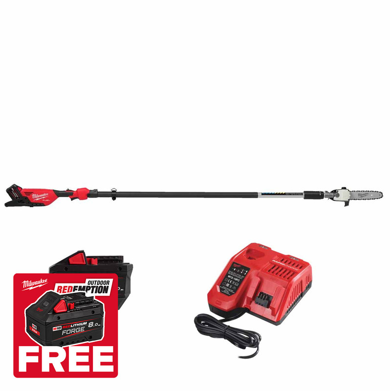 Milwaukee M18FTPS30-121 FUEL 18V 30cm Telescopic Pole Saw with Battery & Charger