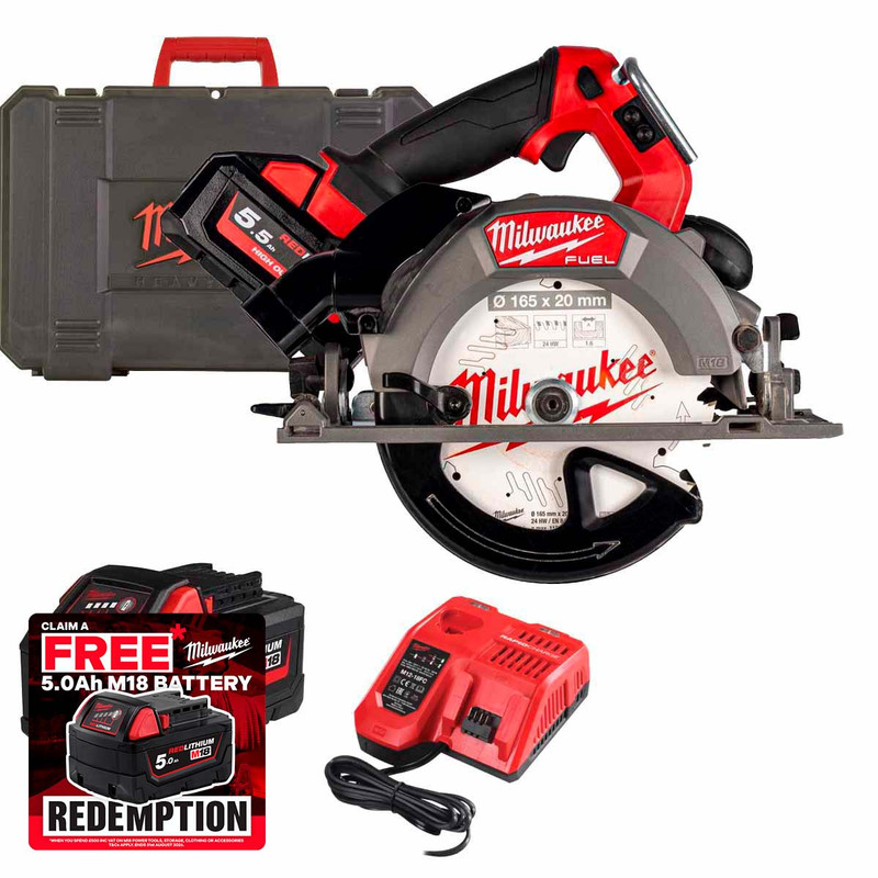 Milwaukee M18FCSDC165-552C FUEL™ 18V 165mm Deep Cut Circular Saw
