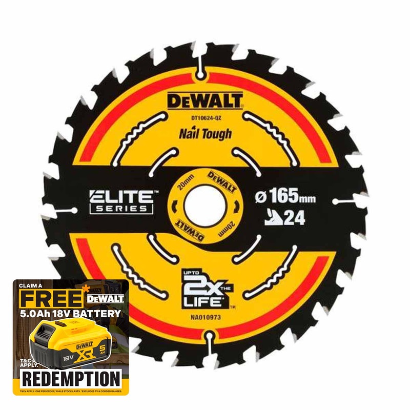 DeWalt DT10401 184mm x 20mm 24T TCT ELITE Circular Saw Blade