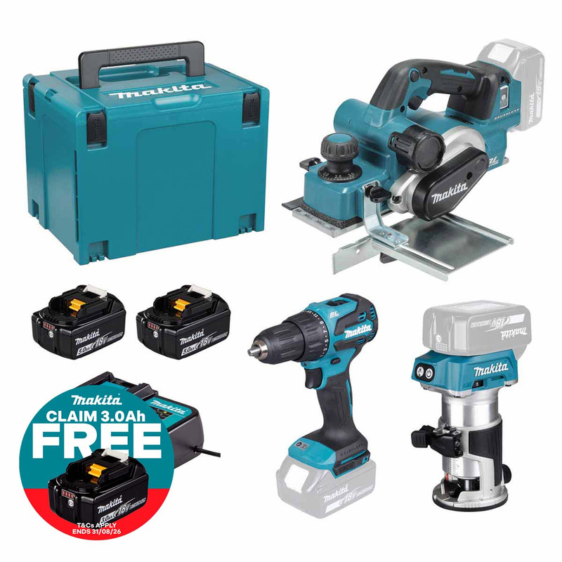 Makita DLX3193TJ 18V LXT Cordless 3 Piece Kit with 2x 5.0Ah Batteries