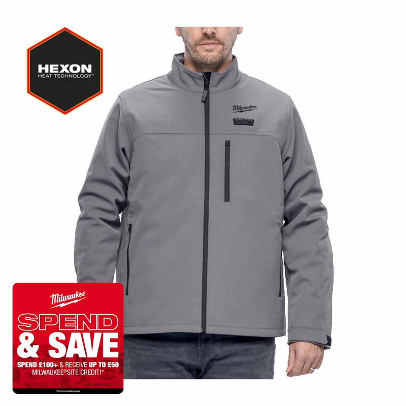 Milwaukee M12HJGR6-0 12V HEXON Grey Heated Jacket