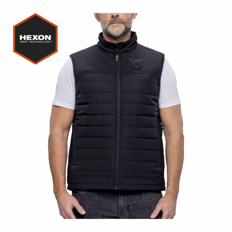 Milwaukee M12HPVBL3-0 12V HEXON Black Heated Puffer Vest
