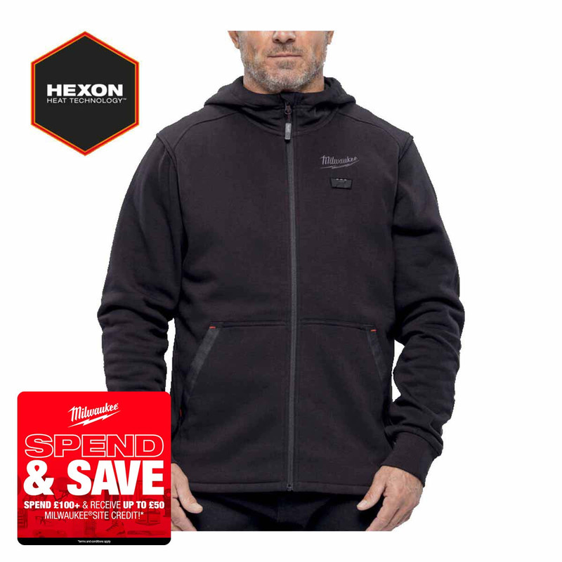 Milwaukee M12HHBL5-0 12V HEXON Black Heated Hoodie