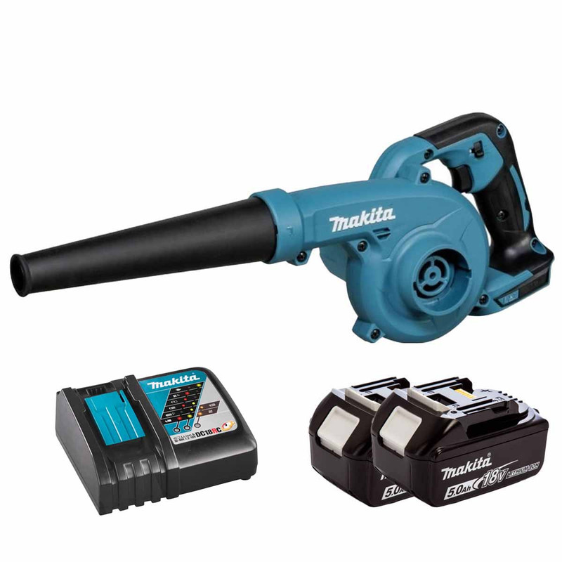 Makita DUB185Z 18V LXT Blower with 2x 5.0Ah Battery & Fast Charger