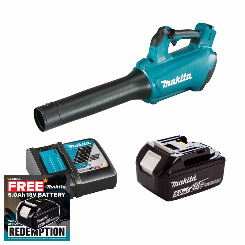 Makita DUB184Z 18V LXT Cordless Brushless Blower with 1x 5.0Ah Battery & Fast Charger