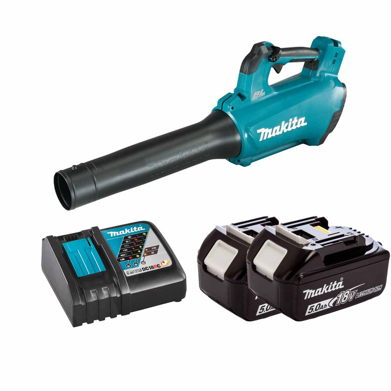 Makita DUB184Z 18V LXT Cordless Brushless Blower with 2x 5.0Ah Batteries & Fast Charger