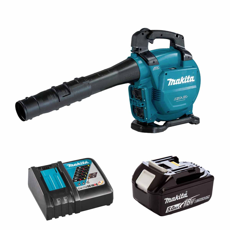 Makita DUB363 Twin 18V LXT Brushless Cordless Blower / Vacuum with 1x 5.0Ah Battery & Fast Charger