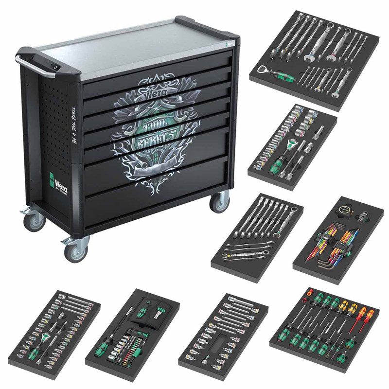 Wera 05150132001 9702 Tool Rebel Roller Cabinet Stainless XXL 2 (Tools & Foam Inserts Included)