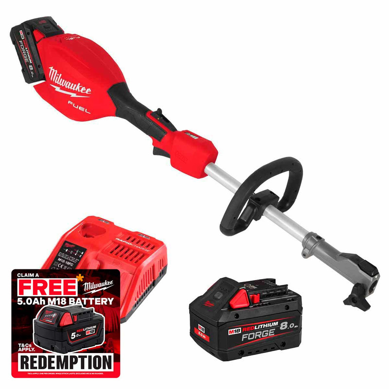 Milwaukee M18FOPH2-802 FUEL™ Outdoor Powerhead with QUIK-LOK with 2x 8.0Ah Batteries & Fast Charger