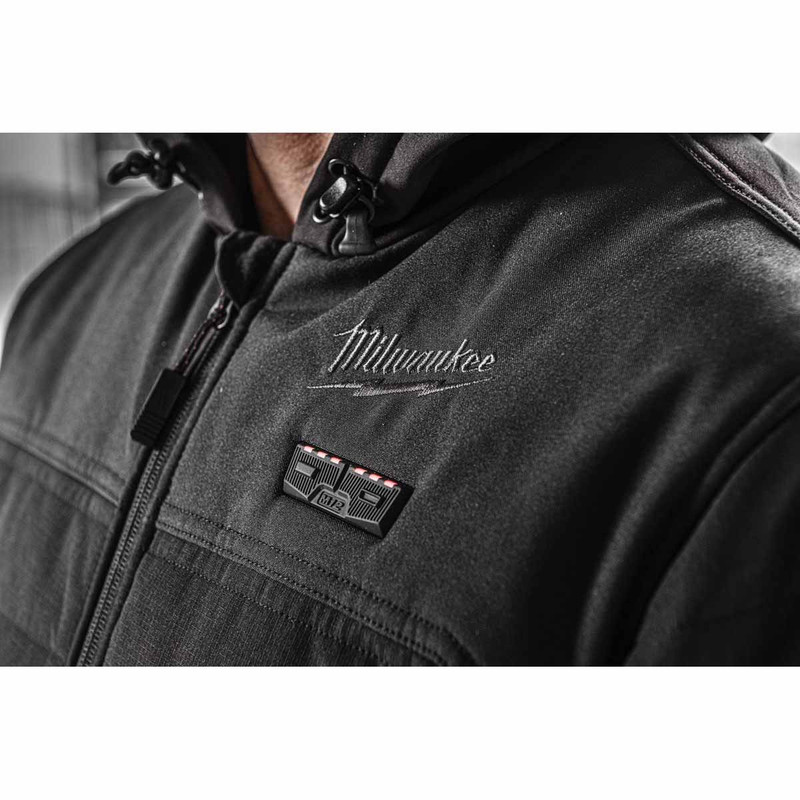 Milwaukee M12HJBL6-0 12V HEXON Black Heated Puffer Jacket with Heated Gear Power Source (Size S)