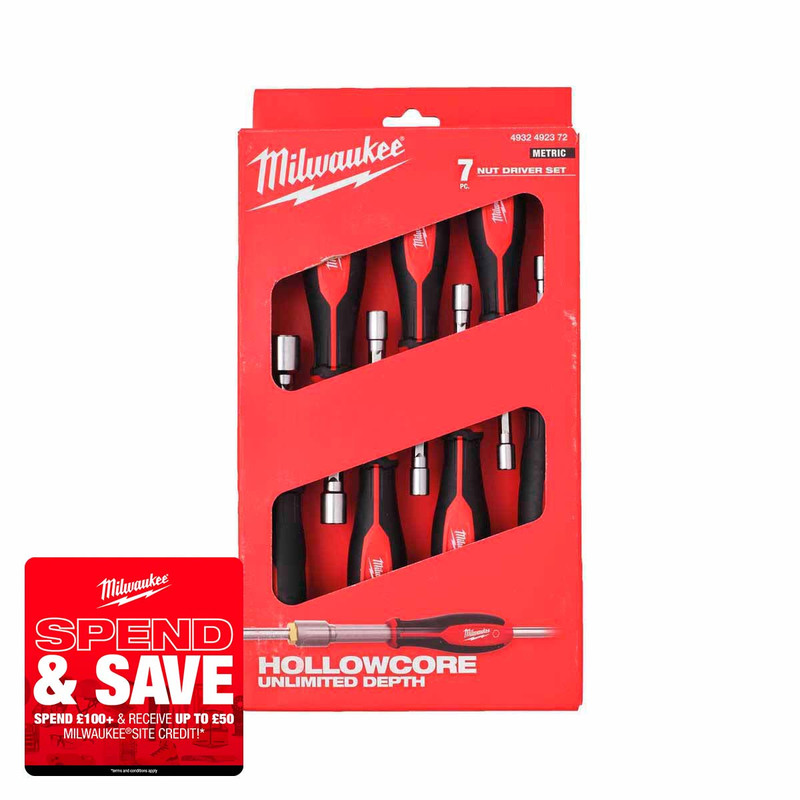 Milwaukee 4932500081 HOLLOWCORE™ Nut Driver Set (7 Pieces)