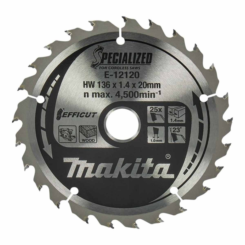 Makita E-12120 Efficut TCT Circular Saw Blade 136mm x 20mm x 25T