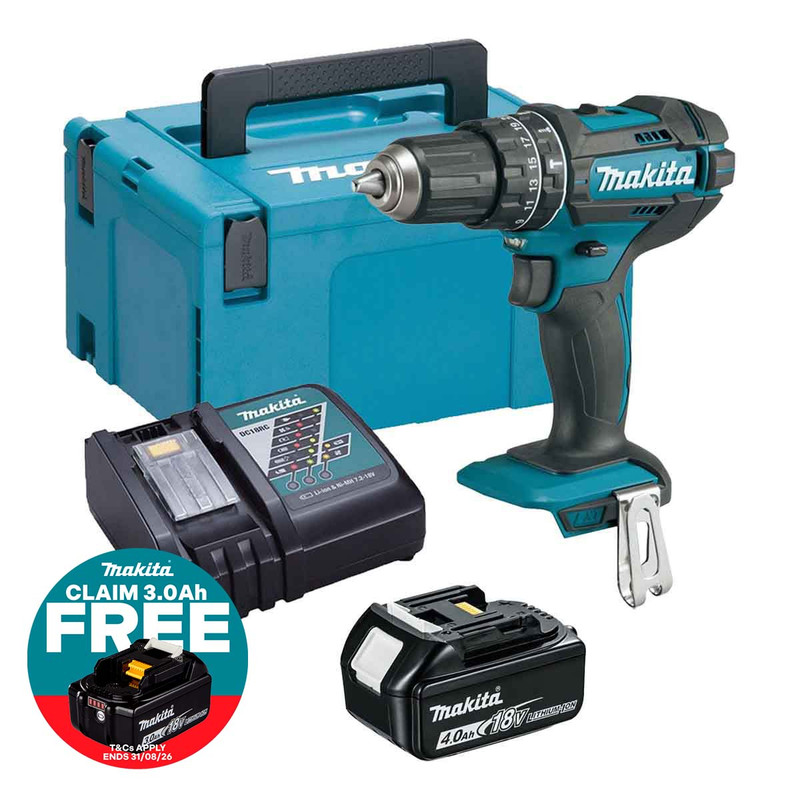 Makita DHP482Z LXT 18V Combi Drill with 1 x 4.0Ah Battery