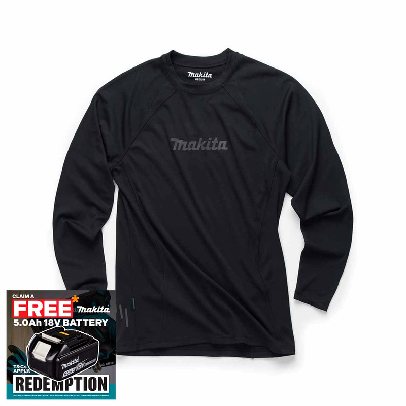 Makita MK501M Tech Baselayer Top Black (Size S)
