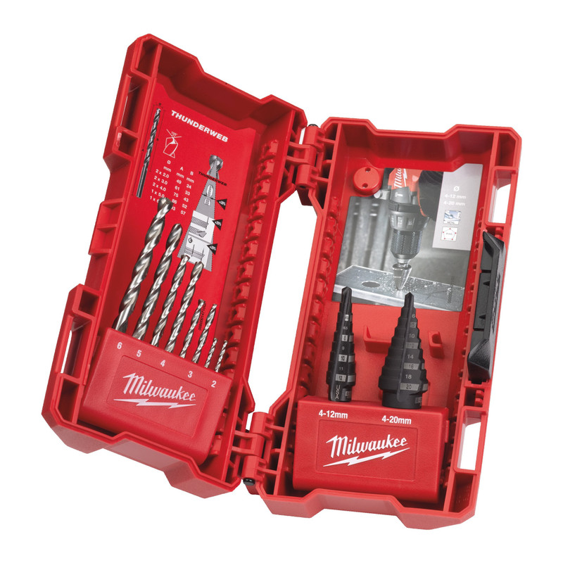 Milwaukee 4932501119 Step Drill Bits & Thunderweb Combo Set (10 Pieces)