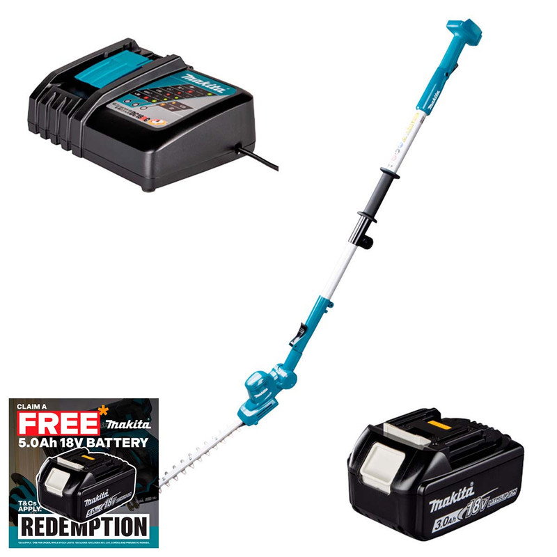 Makita DUN461WZ 18V LXT 460mm Pole Hedge Trimmer with 1x 3.0Ah Battery and Charger