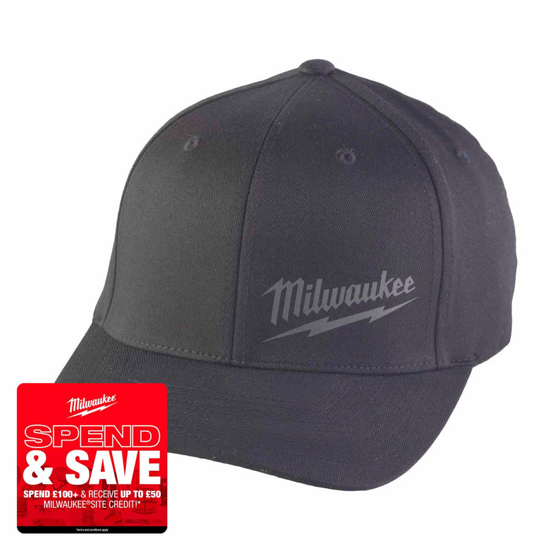 Milwaukee BCSBLSM Baseball Cap, Black (S / M)