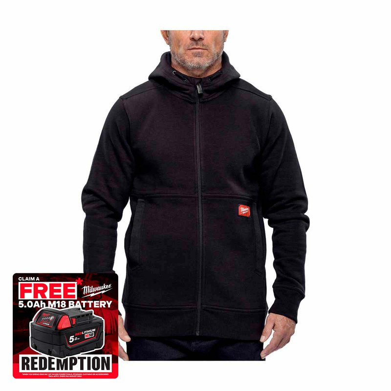 Milwaukee 4932499391 GRIDIRON™ Full-Zip Hoodie, Black (Size 2XL)