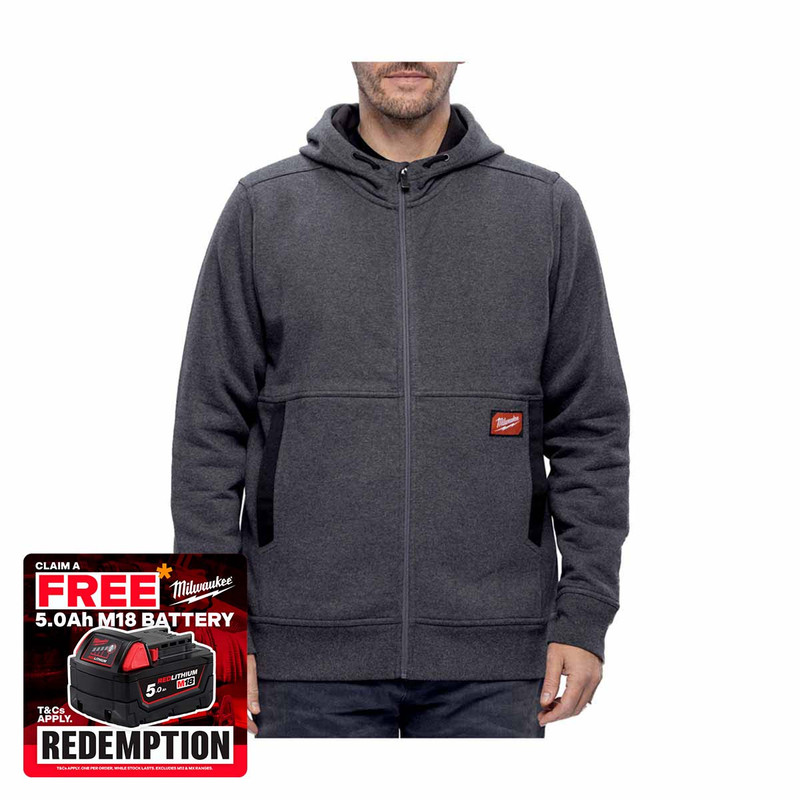 Milwaukee 4932499395 GRIDIRON™ Full-Zip Hoodie, Grey (Size L)