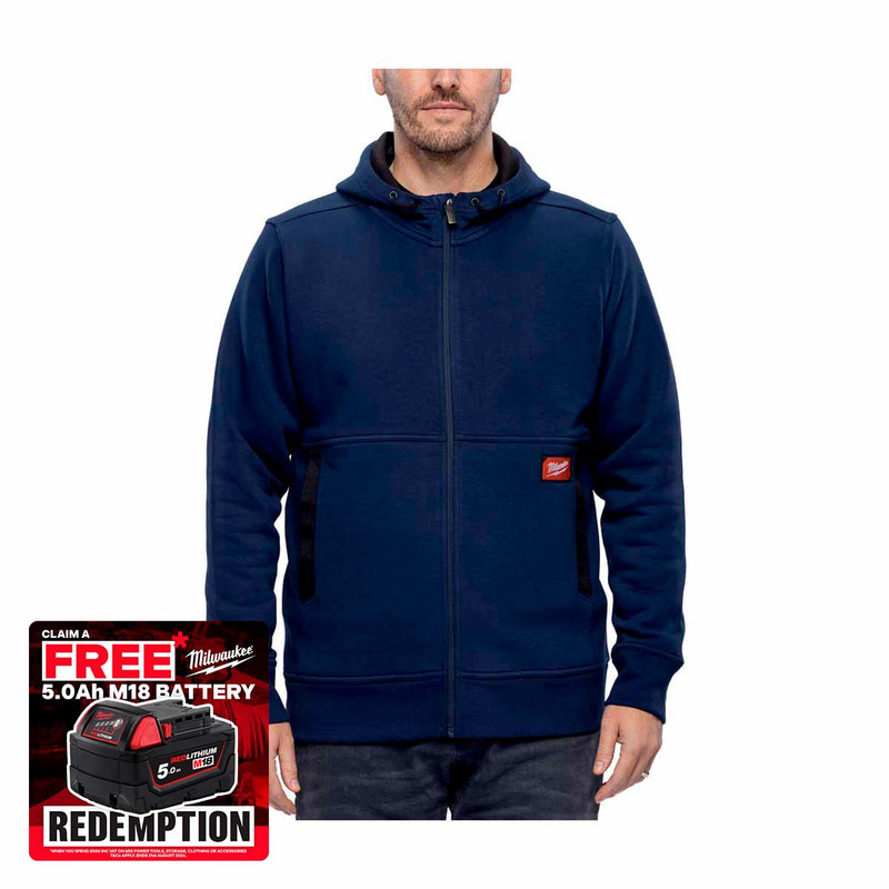 Milwaukee 4932499399 GRIDIRON™ Full-Zip Hoodie, Blue (Size S)