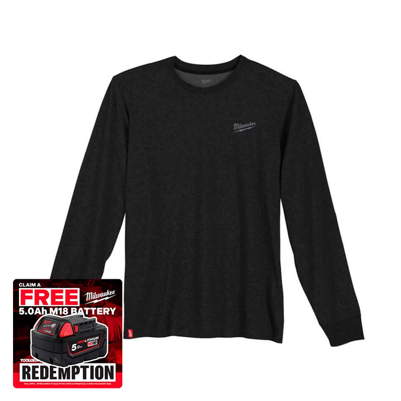 Milwaukee 4932492983 Long Sleeve T-Shirt, Black (Size S)