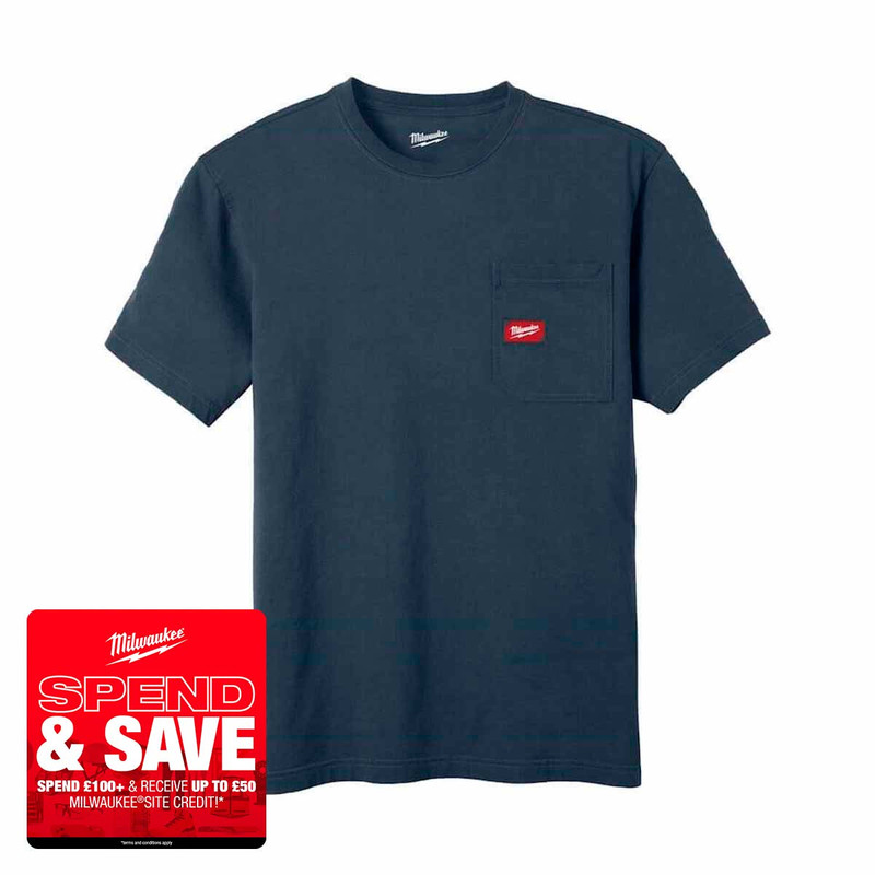Milwaukee 4932493013 Short Sleeve Work T-Shirt, Blue (Size S)