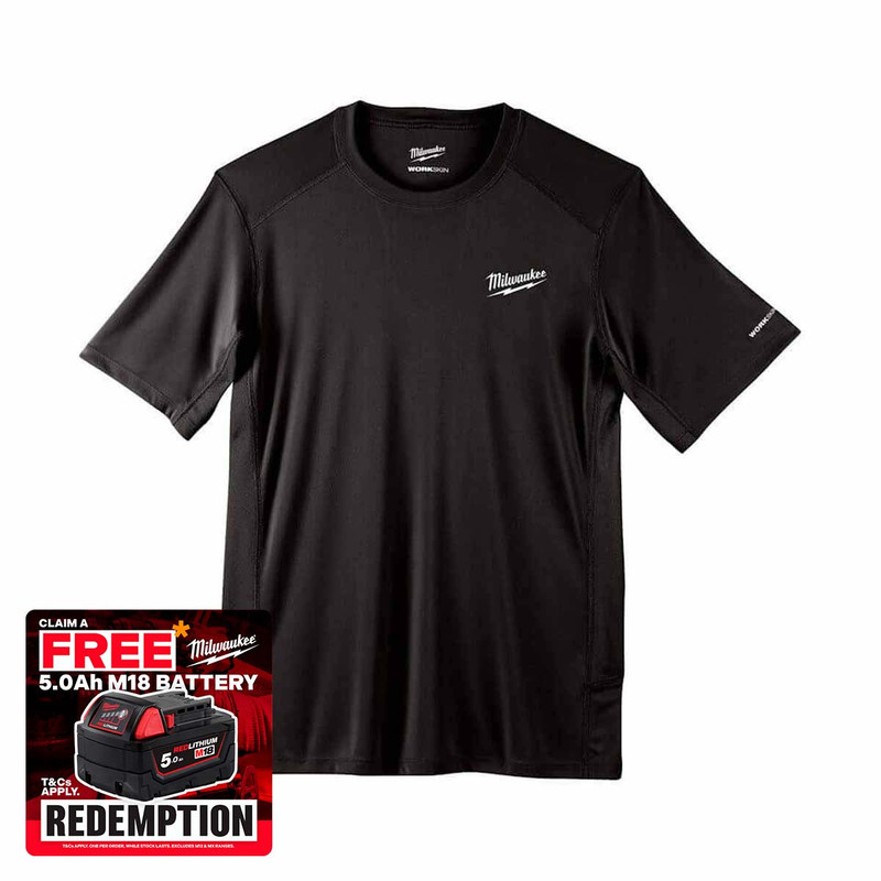 Milwaukee 4932493063 Warm Weather Short Sleeve T-Shirt, Black (Size S)