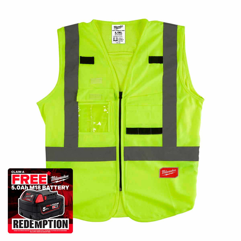Milwaukee 4932471890 Hi-Visibility Vest Yellow (Size L / XL)