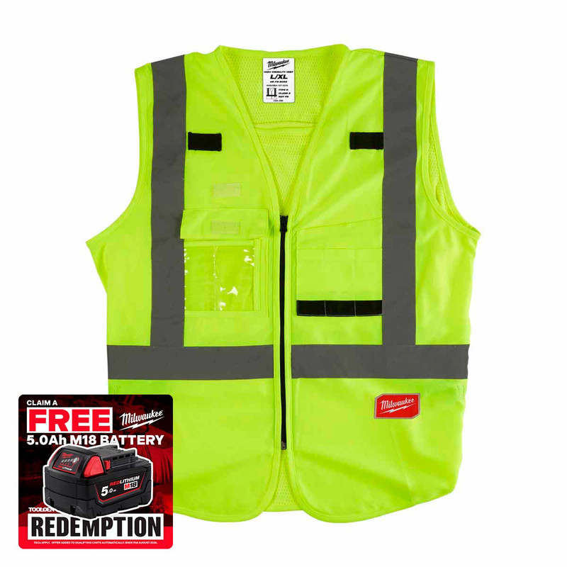 Milwaukee 4932471890 Hi-Visibility Vest Yellow (Size L / XL)
