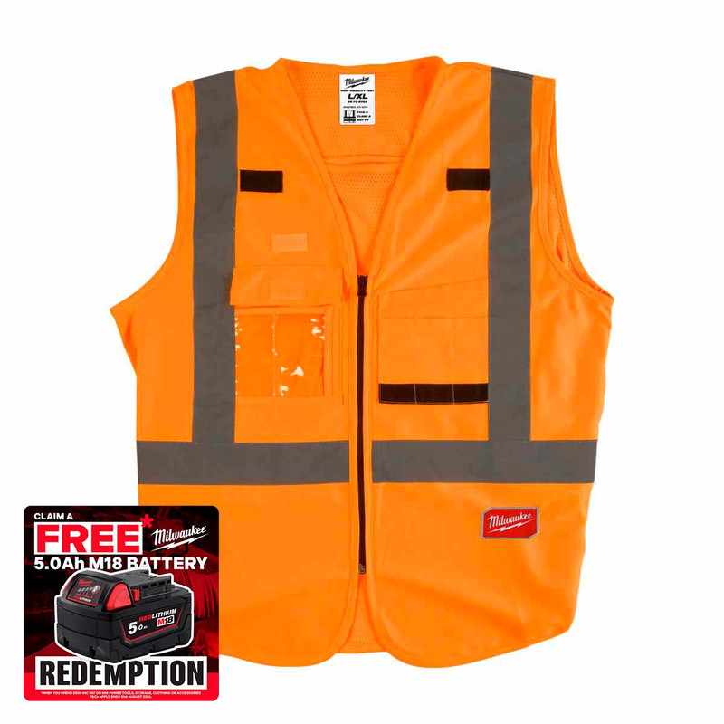 Milwaukee 4932471893 Hi-Visibility Vest Orange (Size L / XL)