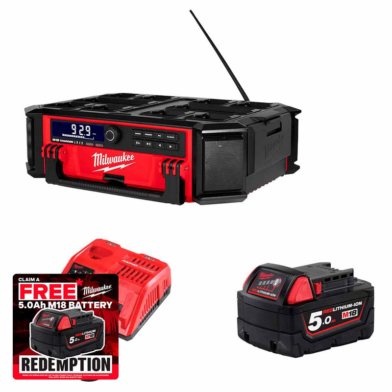 Milwaukee M18PRCDAB+-501 Packout™ Radio with Charger
