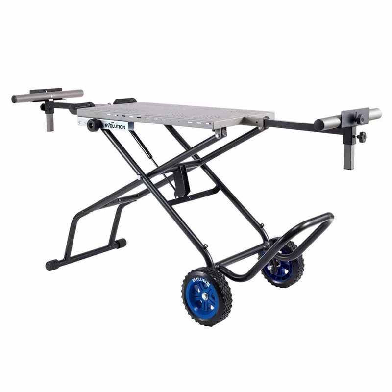 Evolution S355MCS Mitre Chop Saw Wheeled Stand with Powerlift Assist