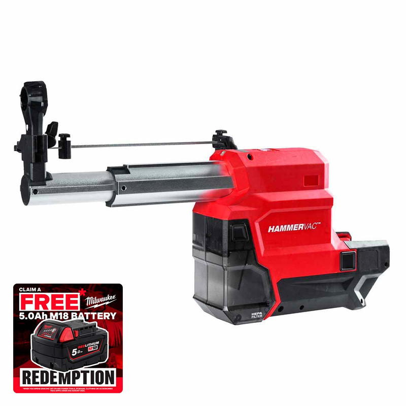 Milwaukee M18FPDDEXL-0 Dedicated Dust Extraction for M18 FUEL™ 32mm SDS-Plus Hammers with AUTOPULSE™